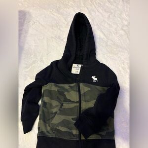 Abercrombie Kids Green Camo and Black Jacket